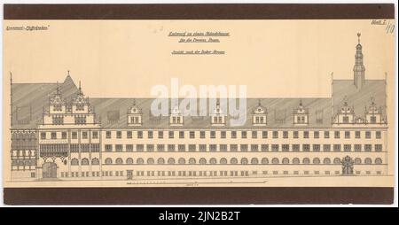 Knoblauch, Arnold & Knoblauch, Gustav, Ständhaus pour la province de Poznan, Poznan : tourner la façade Bukerstraße 1: 100. Encre sur papier sur carton, 62,2 x 119,3 cm (y compris les bords de numérisation) Banque D'Images