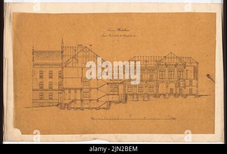 Gustav ail (1833-1916), séminaire des enseignants, Montabaur: Section longitudinale. Tuche aquarelle sur papier transparent, 46,8 x 73,6 cm (y compris les bords de numérisation) Banque D'Images