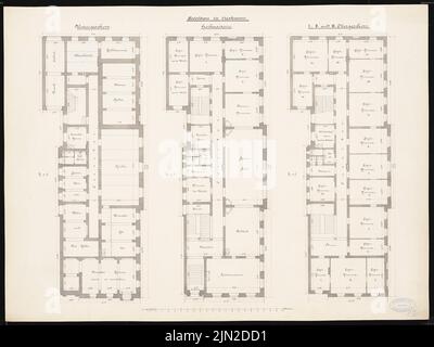 Knoblauch & Wex, Hotel Bellevue, Cuxhaven. Conversion : vue du nord, vue de l'ouest. Encre sur papier, 51 x 68,1 cm (y compris les bords de numérisation) Banque D'Images