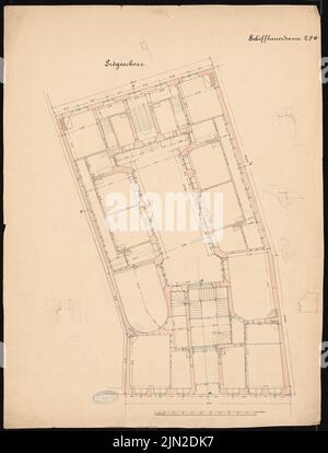 Knoblauch & Wex, Rosenberg, Löwe and Co., Berlin-Mitte : Grundriss EG. Encre, couleur de l'encre, crayon aquarelle sur papier, 69,9 x 53,3 cm (y compris les bords de numérisation) Banque D'Images