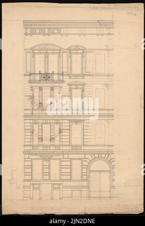 Knoblauch & Wex, Rosenberg, Löwe and Co., Berlin-Mitte : vue, 2 façades horizontales. Encre, couleur de l'encre, crayon aquarelle sur papier, 77,1 x 51,6 cm (y compris les bords de numérisation) Banque D'Images