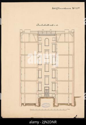 Knoblauch & Wex, Rosenberg, Löwe and Co., Berlin-Mitte : vue depuis la cour, coupé. Tuche aquarelle sur papier, 58,5 x 42,4 cm (y compris les bords de numérisation) Banque D'Images