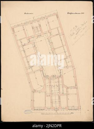 Knoblauch & Wex, Rosenberg, Löwe and Co., Berlin-Mitte : Grundriss KG. Encre, couleur de l'encre, crayon aquarelle sur papier, 67,8 x 52 cm (y compris les bords de numérisation) Banque D'Images