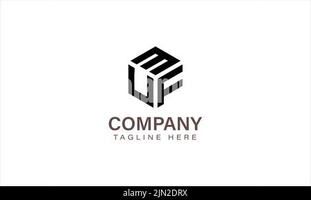 Lettre MUF logo, trois lettres logo, Alphabet M U F Hexagon forme Vector Icon Template Illustration de Vecteur