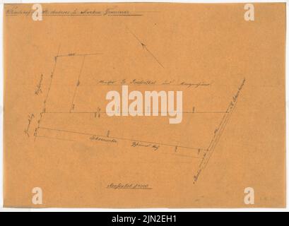 Knoblauch & Wex, salle de cadavres de la communauté St. Markus-and-Andreas, Berlin : plan du site 1 : 4000. Crayon sur transparent, 24,6 x 33,6 cm (y compris les bords de numérisation) Banque D'Images