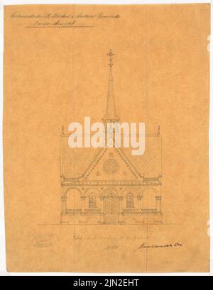 Knoblauch & Wex, salle de cadavres de la communauté St. Markus-and-Andreas, Berlin : RISS 1 : 100. Crayon sur transparent, 41,6 x 32 cm (y compris les bords de numérisation) Banque D'Images