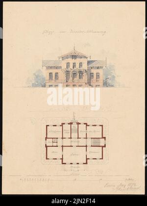 Knoblauch & Wex, Berlin Dairy Aktien-Gesellschaft, Berlin-Kreuzberg (?). Appartement du directeur: Plan d'étage 1st étages, vue. Aquarelle crayon et encre sur papier, 29,2 x 21,8 cm (y compris les bords de numérisation) Banque D'Images