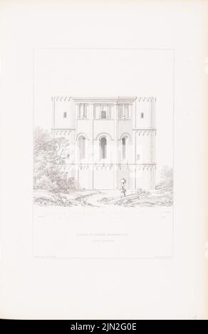 Müller F., Eglise, Pfaffen-Schwabenheim. (Depuis : Denkmäler d. Architecture allemande, Darg. V. Hessische Verein F.D. Œuvres médiévales du Moyen-âge, Darmstadt, vol. 1, Atlas, 1856): Vue de la chorale 1:75. Lithographie sur carton, 54,1 x 35,1 cm (y compris les bords de numérisation) Banque D'Images