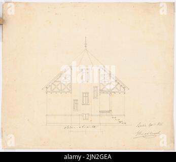 Gustav ail (1833-1916), villa inconnue : vue latérale. Encre sur transparent, 47,8 x 55,4 cm (y compris les bords de numérisation) Banque D'Images