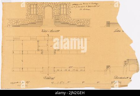 Hollow & Knoblauch, Rittergut Keibel, Klein Luckow: Maison: Détails de l'entrée. Encre sur transparent, 32 x 49,9 cm (y compris les bords de numérisation) Banque D'Images