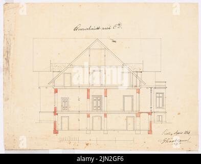 Gustav ail (1833-1916), villa inconnue : Cut CD. Crayon, aquarelle d'encre sur transparent, 43,6 x 57,1 cm (y compris les bords de numérisation) Banque D'Images