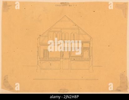 Gustav ail (1833-1916), manoir sur Hof Zachow, Groß Nemerow: Cut. Encre sur transparent, 31,1 x 42,9 cm (y compris les bords de numérisation) Banque D'Images