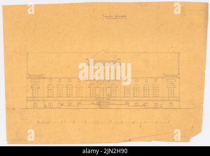 Gustav ail (1833-1916), manoir sur Hof Zachow, Groß Nemerow : vue sur le jardin. Crayon sur transparent, 29,1 x 41,9 cm (y compris les bords de numérisation) Banque D'Images