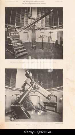 Spieker Paul (1826-1896), instituts scientifiques du Telegrafenberg, Potsdam. (De : Atlas à la revue for Building, éd. V. Ministry of public Work, JG. 44, 1894): Observatoire Astrophysique: Vue intérieure Construction du dôme. Pression sur le papier, 42,5 x 24,7 cm (y compris les bords de numérisation) Banque D'Images