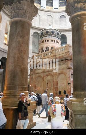 Jérusalem, Israël - 20 septembre 2017 : intérieur de l'église du Saint-Sépulcre Banque D'Images