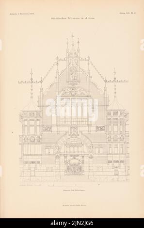 Reinhardt et Süssenguth, Musée Städtisches, Hambourg-Altona. (De : Atlas au magazine for Building, éd. V. Ministry of public Works, JG. 52, 1902): Voir Mittelbau. Pression sur le papier, 45,3 x 29,8 cm (y compris les bords de numérisation) Banque D'Images