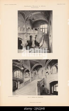 Reinhardt et Süssenguth, Musée Städtisches, Hambourg-Altona. (De : Atlas au magazine for Building, éd. V. Ministry of public Works, JG. 52, 1902): Escalier de vues. Pression sur le papier, 45,4 x 29,7 cm (y compris les bords de numérisation) Banque D'Images