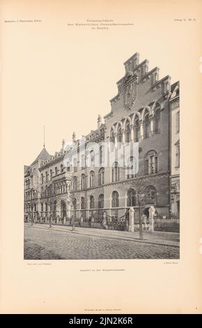 Busse août (1839-1896), Département de la Santé, Berlin. (De : Atlas au magazine for Building, éd. V. Ministry of public Works, JG. 50, 1900): Vue Klopstockstraße. Pression sur le papier, 43 x 27,7 cm (y compris les bords de numérisation) Banque D'Images
