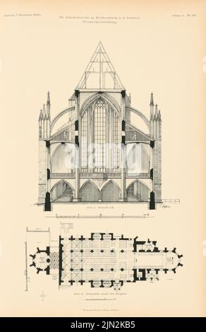 Häffner L., St. Jacobskirche, Rothenburg/Tauber. Restauration. (De: Atlas au magazine for Building, éd. V. Ministry of public Work, né le 50, 1900): Cut, plan d'étage sous la galerie. Couture sur papier, 42,8 x 27,8 cm (y compris les bords de numérisation) Banque D'Images