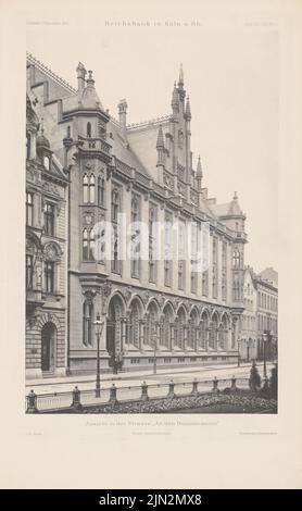 Reichsbank, Cologne: Vue (de: Atlas au magazine for Building, Ed Banque D'Images