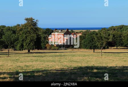 The Hall, Parkland, Mer du Nord, Thornham, Norfolk, hôtel particulier datant de 18th ans Banque D'Images