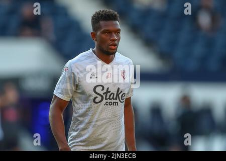 West Bromwich, Royaume-Uni. 08th août 2022. Christian Kabasele #27 de Watford pendant le réchauffement à West Bromwich, Royaume-Uni, le 8/8/2022. (Photo de Gareth Evans/News Images/Sipa USA) Credit: SIPA USA/Alay Live News Banque D'Images