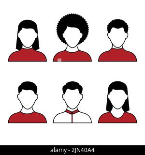 Icônes de personnes. Ensemble d'icônes vectorielles. Illustration de Vecteur