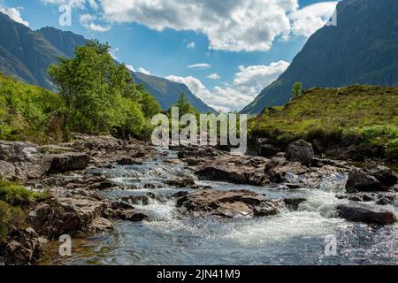 Chutes de COE, Glencoe, Argyll, Écosse Banque D'Images