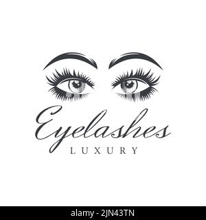 Logo Vector d'extension Beauté Luxury Eyelash. Maquillage de cils, illustration vectorielle dans le style moderne, Templates, spa, salon de beauté Illustration de Vecteur