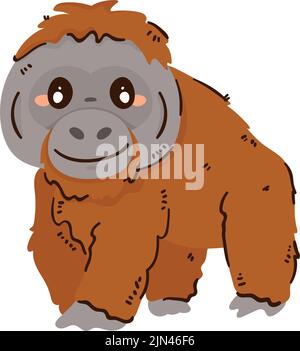 personnage sauvage d'animal singe hurleur Illustration de Vecteur