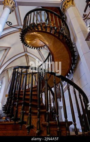 'Escalier miraculeux' dans la chapelle de Loretto, Santa Fe, Nouveau-Mexique, Etats-Unis Banque D'Images