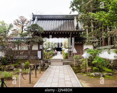 Nankoku, préfecture de Kochi, Japon - 6 avril 2018 : sur le terrain de Kokubunji, temple numéro 29 du pèlerinage de Shikoku Banque D'Images