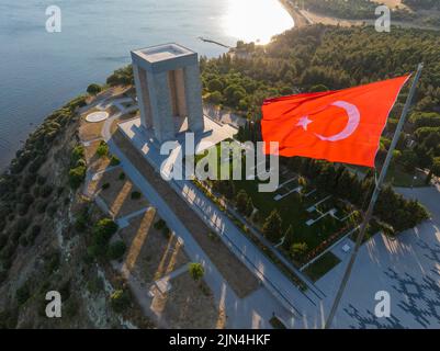 Canakkale - Turquie, péninsule de Gallipoli, où les batailles terrestres et maritimes de Canakkale ont eu lieu pendant la première guerre mondiale. Monument aux martyrs et Anzac Cove. Banque D'Images