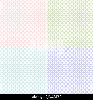 Motifs fluides de formes géométriques dans différentes couleurs pastel sur blanc. Quatre arrière-plans abstraits haute résolution. Banque D'Images