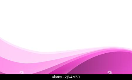 Forme d'onde océanique composée de simples lignes ondulées roses sur du blanc. Arrière-plan rose abstrait simple avec espace de copie. résolution de 4k. Banque D'Images