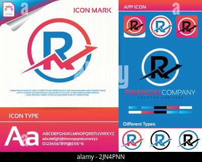 Logo de vecteur financier et comptable de lettre R. Illustration de Vecteur