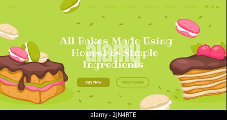 Tous les gâteaux faits à partir d'ingrédients simples et honnêtes Illustration de Vecteur