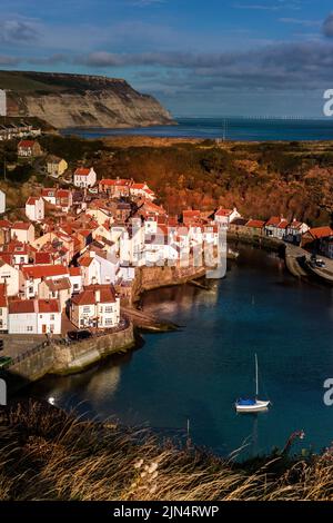 Staithes, village de pêcheurs, côte du Yorkshire du Nord Banque D'Images