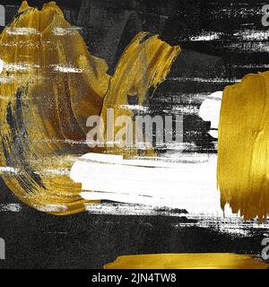 Art et Or, couleur tendance avec peinture dorée et peinture dessinée à la main Banque D'Images