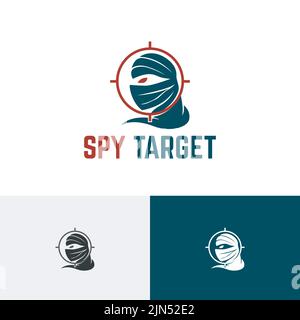 Logo du jeu de guerre de chasseur terroriste de Spy Target Circle Illustration de Vecteur