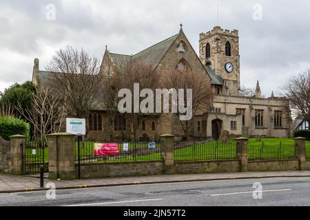 Élévation nord de Sunderland Minster Banque D'Images