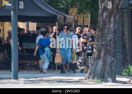 Juillet 2022, Italie. Penelope Cruz star à Modène sur la série du film sur la vie d'Enzo Ferrari film signé Michael Mann. Banque D'Images