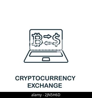Icône CryptocurrencyExchange. Icône monochrome de crypto-monnaie simple pour les modèles, la conception Web et les infographies Illustration de Vecteur
