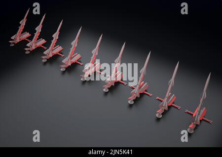 lance-roquettes groupe noir. 3d rendu Banque D'Images