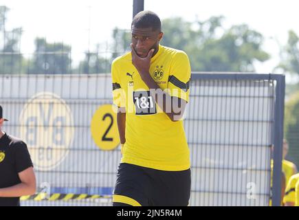 Firo : 9 août 2022, football, 1st Bundesliga, saison 2022/2023, BVB, Borussia Dortmund, formation, nouvelle signature Anthony MODESTE, BVB Banque D'Images