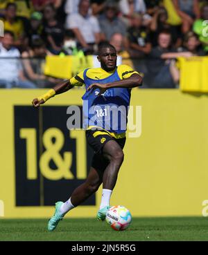 Firo : 9 août 2022, football, 1st Bundesliga, saison 2022/2023, BVB, Borussia Dortmund, formation, nouvelle signature Anthony MODESTE, BVB Banque D'Images