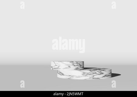 Plate-forme en béton en pierre de marbre vide avec ombre dure rendu 3D. Scène de présentation de produits cosmétiques de luxe Premium. Voir les soldes Modern Royal p Banque D'Images