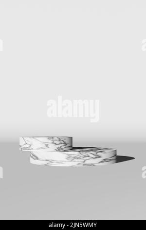 Plate-forme en béton en pierre de marbre vide avec ombre dure rendu 3D. Scène de présentation de produits cosmétiques de luxe Premium. Voir les soldes Modern Royal p Banque D'Images