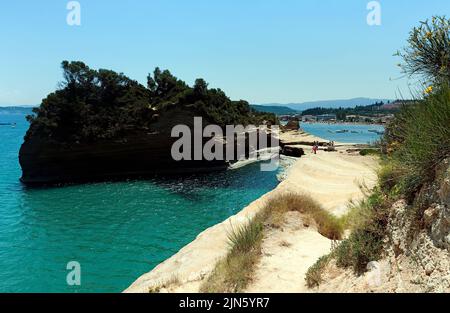 Canal d'Amour, paysage de Sidari sur l'île de Corfou en Grèce Banque D'Images