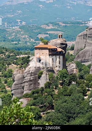 Le monastère Saint de Saint-Nicolas Anapusas (Moni Agios Nikolaos Anapafsas), Meteora, Grèce Banque D'Images